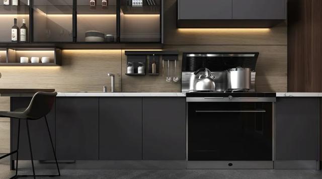 2020火星人櫥柜新品 小戶型搭配集成灶，輕松打造現(xiàn)代輕奢感